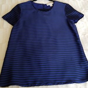 MICHAEL KORS Short Sleeve Silky Striped Top
